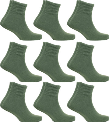 RANDRA Men & Women Solid Ankle Length(Pack of 9)