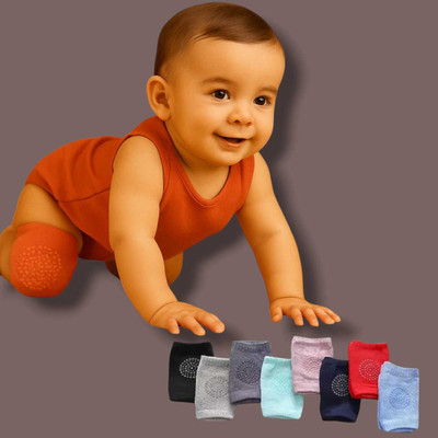 FlyTouch Comfortable Baby Knee Pads with Anti-Slip Bottom – Unisex, Soft Fit Knee Support(Multicolor)