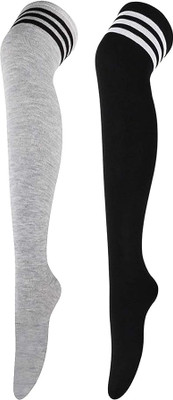 TRAZO Women Striped Knee High(Pack of 2)