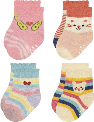 Cuteably Girls Floral Print Ankle Length(Pack of 4)