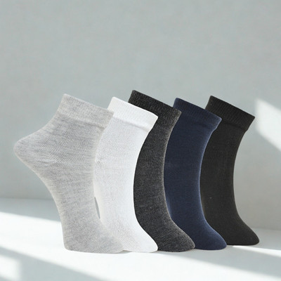 MJE Men Solid Ankle Length(Pack of 5)