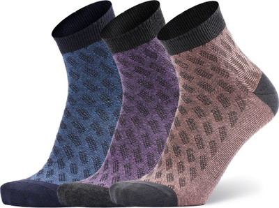ANCHOR Cotton Socks For Casual/Office Wear, Combo Pack of 3 Pairs, Multicoloured Men Self Design, Geometric Print Ankle Length(Pack of 3)