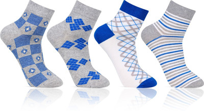 BONJOUR Men Self Design Ankle Length(Pack of 4)