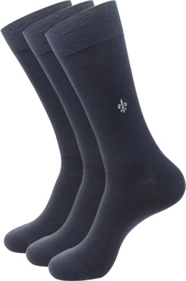 SOCKSXPRESS Organic Cotton Men Solid Mid-Calf/Crew(Pack of 3)