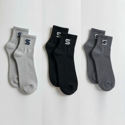 Sakyastars Unisex Solid Ankle Length(Pack of 3)