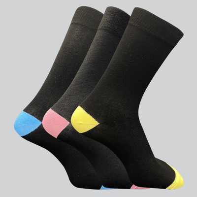 TRAZO Men Self Design Mid-Calf/Crew(Pack of 3)