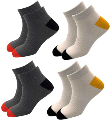 RANDRA Unisex Solid Ankle Length(Pack of 4)