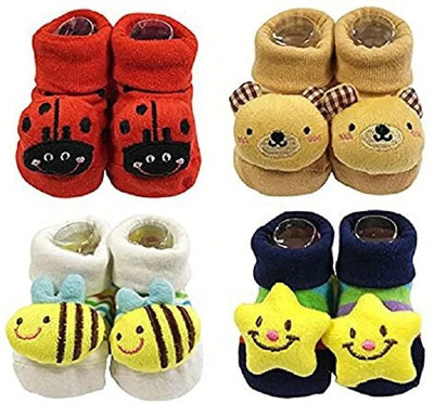 ARASSO Baby Boys & Baby Girls Applique Mid-Calf/Crew(Pack of 4)