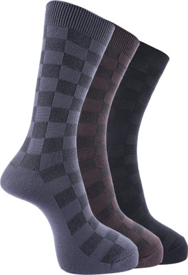 Dollar Men Checkered Calf Length(Pack of 3)