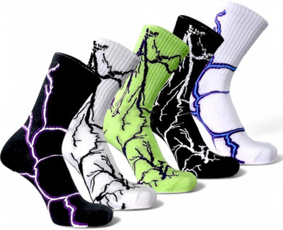 RENEY Men & Women Printed Mid-Calf/Crew(Pack of 5)