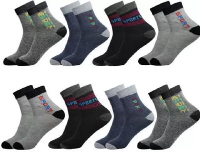 XIPPXCHI Men Solid Ankle Length(Pack of 8)