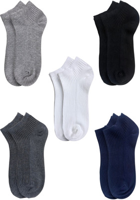 Piea Unisex Solid Ankle Length(Pack of 5)