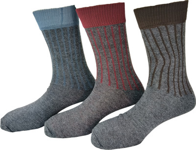 Graceway Men & Women Self Design Mid-Calf/Crew(Pack of 3)