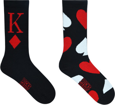 SOCKSXPRESS Men Embellished Calf Length(Pack of 2)