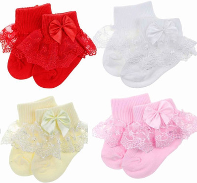 Aspher Baby Girls Laser Cut Ankle Length(Pack of 4)