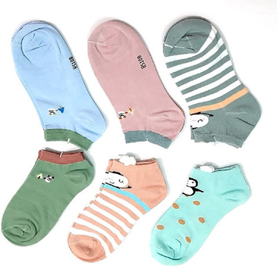 FATON Baby Boys & Baby Girls Printed Ankle Length(Pack of 6)