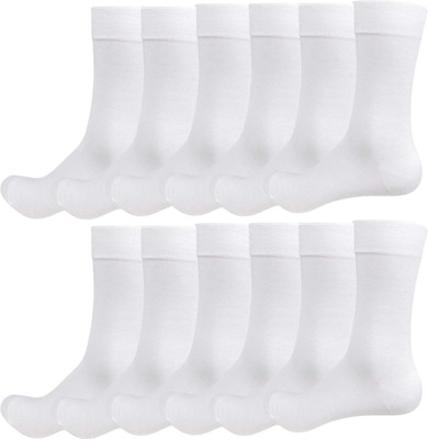VAPINDIA Men Solid Mid-Calf/Crew(Pack of 12)