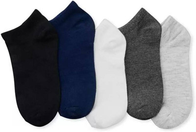 MERCEHIVE Men & Women Solid, Self Design Ankle Length, Calf Length, Over the Knee, Peds/Footie/No-Show(Pack of 5)