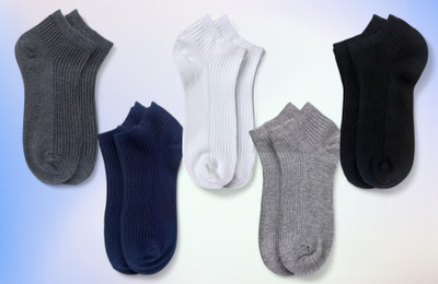 Piea Unisex Solid Ankle Length(Pack of 5)