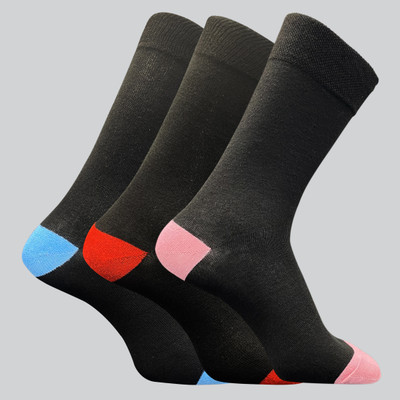 TRAZO Men Self Design Mid-Calf/Crew(Pack of 3)