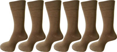 Broova Men Solid Mid-Calf/Crew, Calf Length(Pack of 6)