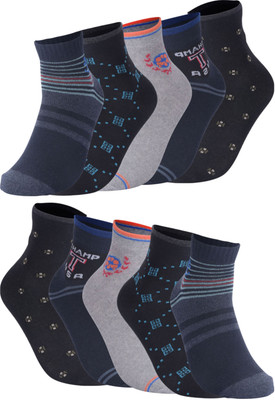 DEVICE Men & Women Self Design Ankle Length, Calf Length, Mid-Calf/Crew(Pack of 5)