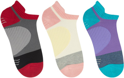 SOCKSXPRESS Lowcut Women Color Block Ankle Length(Pack of 3)