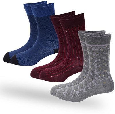 Oxyzone Men & Women Striped Mid-Calf/Crew(Pack of 3)