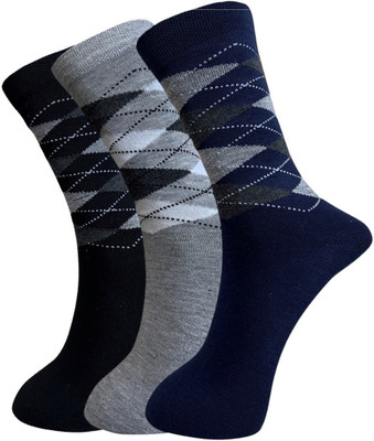 Cut N Cuff Men Printed Mid-Calf/Crew(Pack of 3)