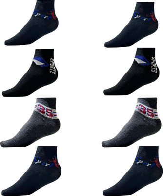 SA ASSOCIATES Men & Women Printed Ankle Length(Pack of 8)