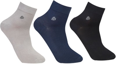 BONJOUR Bamboo Socks Odour-Free & Breathable 5X Softer than Cotton Socks (Pack of 3) Men Solid Ankle Length(Pack of 3)