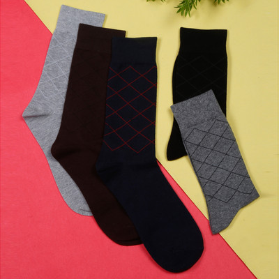 LOUIS STITCH Men Checkered Calf Length(Pack of 5)
