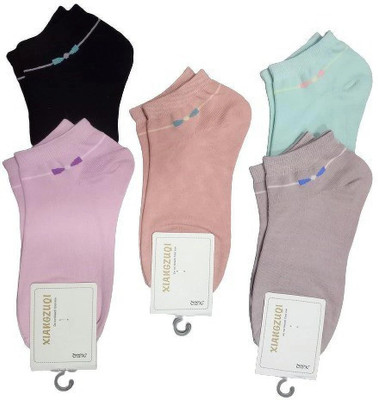 Sting Bee Women Solid Low Cut(Pack of 5)