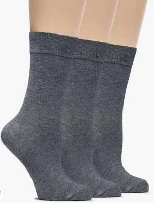 TRENDBHARAT Men Solid Mid-Calf/Crew(Pack of 3)