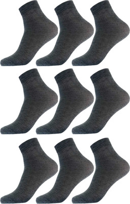 Akeet Trend Men Solid Ankle Length(Pack of 9)