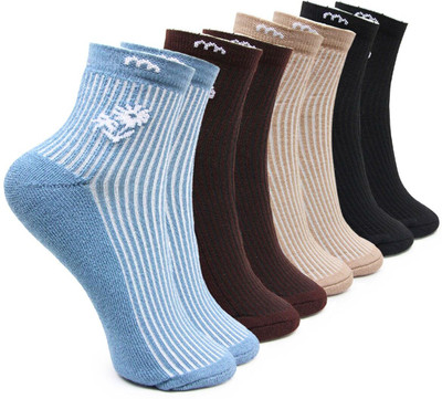 Neska Moda Women Striped Ankle Length(Pack of 4)