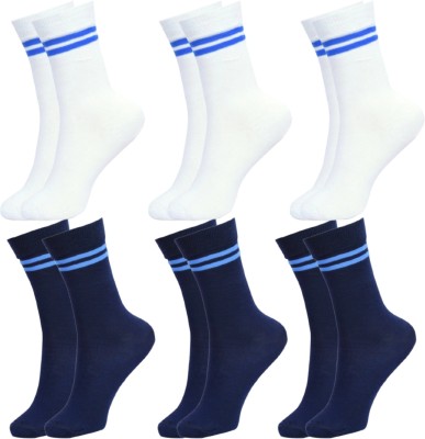 Uvlog Boys & Girls Solid Mid-Calf/Crew(Pack of 6)