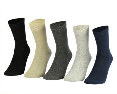 PRIMESOX MOVE ON Men Solid Mid-Calf/Crew(Pack of 5)