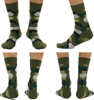 MIKONIKO Men Printed Mid-Calf/Crew(Pack of 4)