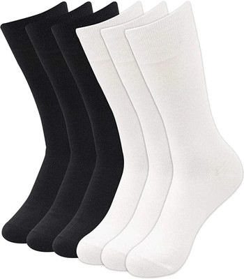 Broova Men Solid Mid-Calf/Crew(Pack of 6)