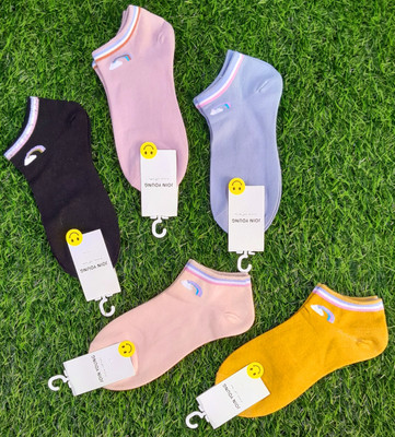 Sting Bee Women Solid Low Cut(Pack of 5)