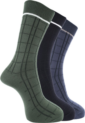 Dollar Men Checkered Calf Length(Pack of 3)