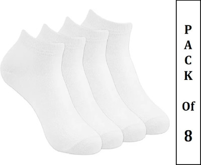 FATON Men Woven, Solid Ankle Length(Pack of 8)
