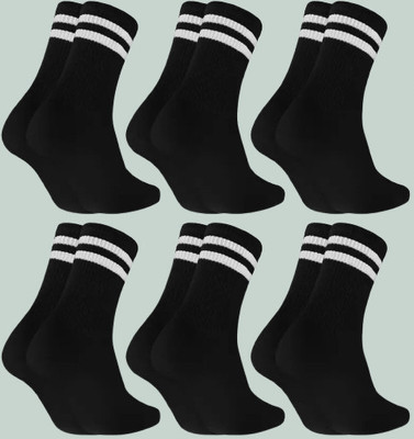 NanoX Men Striped Mid-Calf/Crew(Pack of 6)