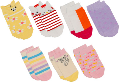 Neonera Baby Girls Solid Ankle Length(Pack of 7)