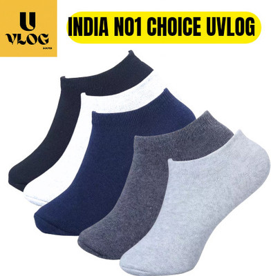 Uvlog Men Solid Low Cut, Peds/Footie/No-Show(Pack of 5)