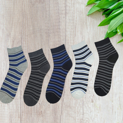 Kalra Hosiery Unisex Striped Ankle Length(Pack of 5)