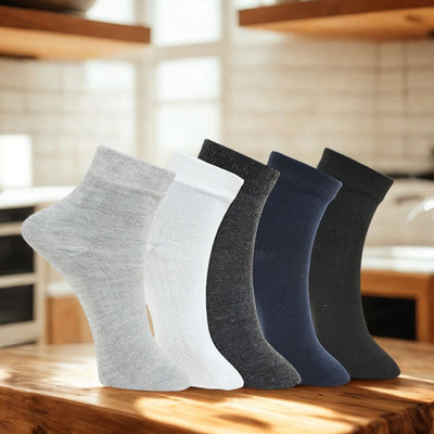 MJE Men Solid Ankle Length(Pack of 5)