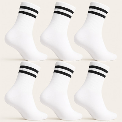 OBAMA Men Striped Mid-Calf/Crew(Pack of 6)