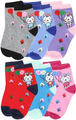 The Money Talk Baby Boys & Baby Girls Printed Ankle Length(Pack of 6)